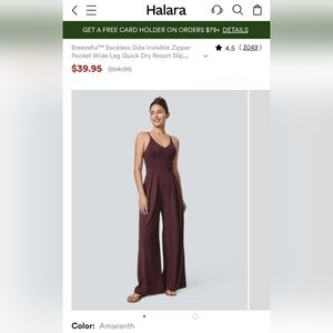 Halara Jumpsuit Burgundy Small
